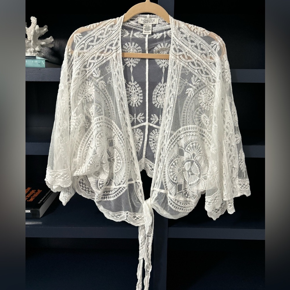Lace Shrug open tie front top cardigan jacket